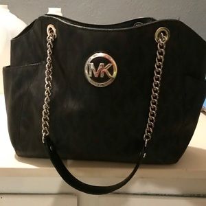 Michael Kors black purse with matching wallet